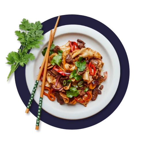 Biang Biang lamb noodles on a plate